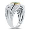Image 3 : 0.86 ctw Emerald and 1.44 ctw Diamond 18KT White and Yellow Gold Ring