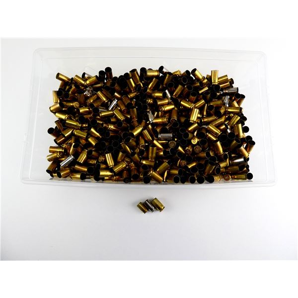 NON-PRIMED ASSORTED .40 SMITH & WESSON AND 9MM LUGER BRASS AND NICKEL CASES LOT