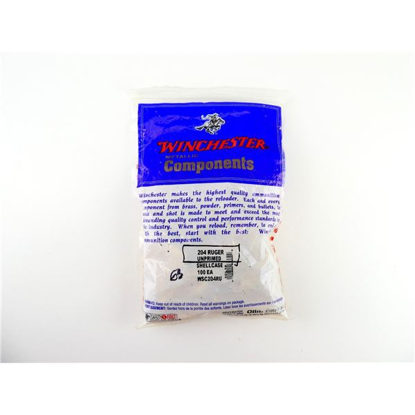 NEW NON-PRIMED WINCHESTER .204 RUGER BRASS CASES LOT