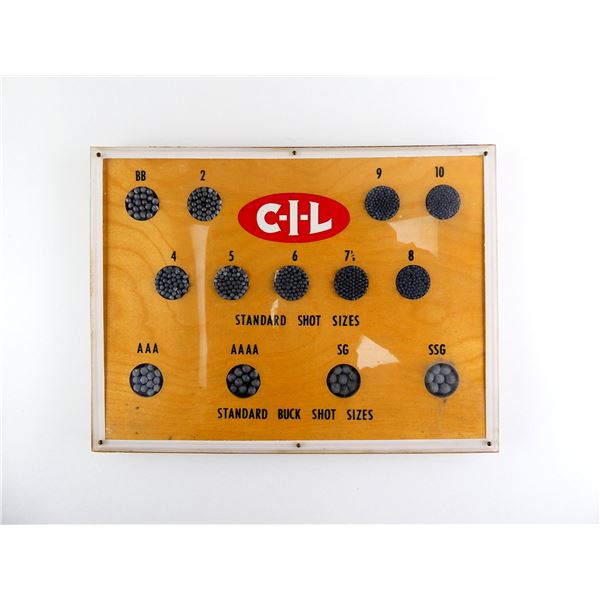 CIL SHOT SIZE DISPLAY PLAQUE LOT