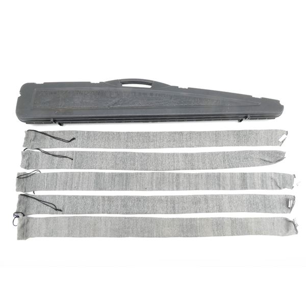 ASSORTED HARD PADDED RIFLE CASE AND GUN SOCK LOT