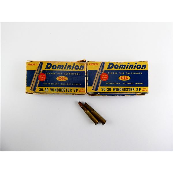 COLLECTIBLE DOMINION .30-30 WIN AMMO LOT