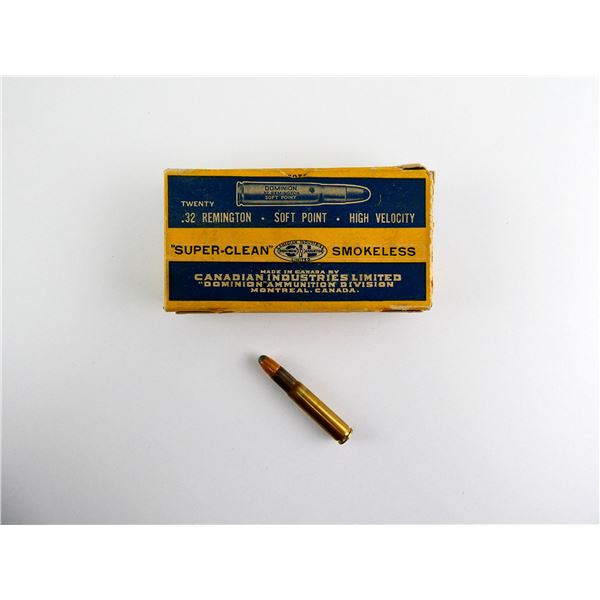 COLLECTIBLE DOMINION .32 REM AMMO LOT