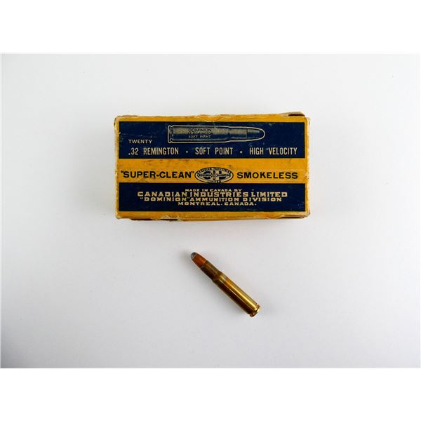 COLLECTIBLE DOMINION .32 REM AMMO LOT