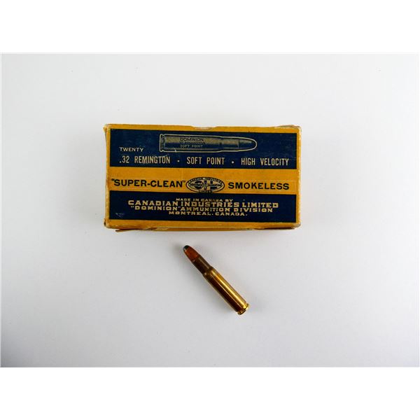 COLLECTIBLE DOMINION .32 REM AMMO LOT