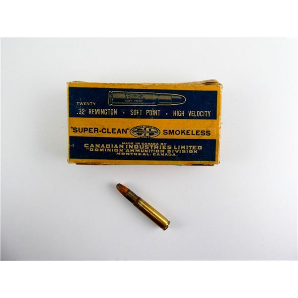COLLECTIBLE DOMINION .32 REM AMMO LOT