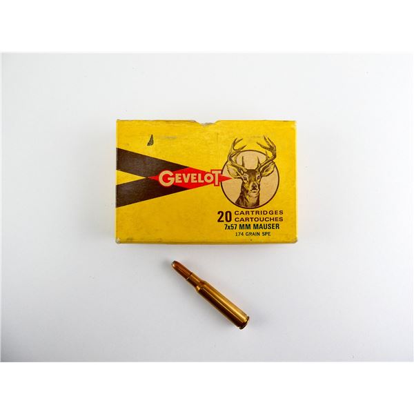 COLLECTIBLE GEVELOT 7X57 MAUSER AMMO LOT