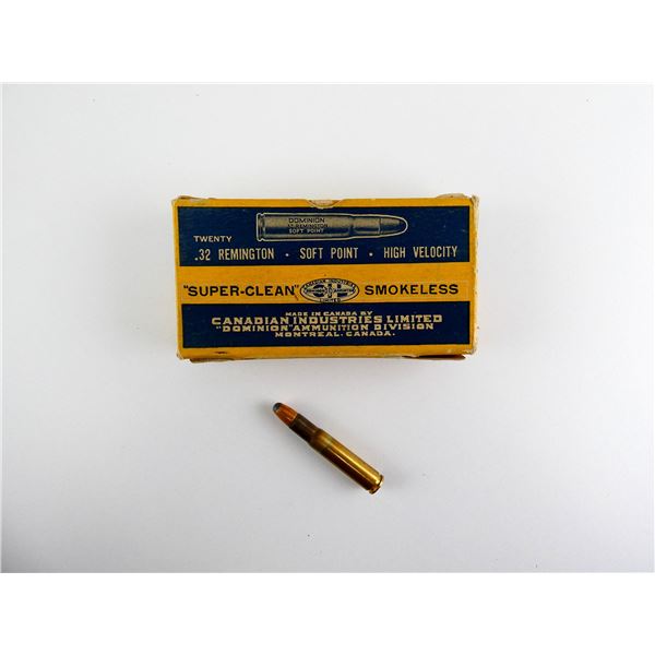 COLLECTIBLE DOMINION .32 REM AMMO LOT