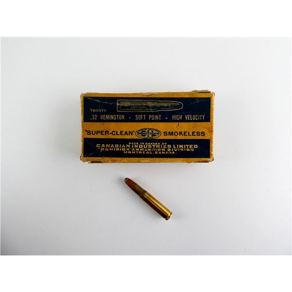 COLLECTIBLE DOMINION .32 REM AMMO LOT