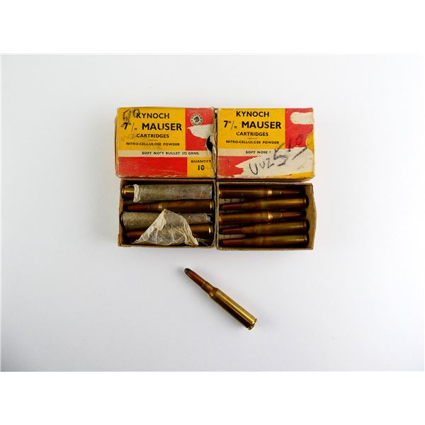 COLLECTIBLE KYNOCH 7MM MAUSER AMMO LOT