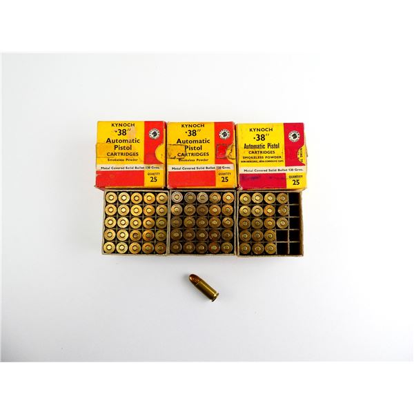 COLLECTIBLE KYNOCH .38 AUTOMATIC PISTOL AMMO LOT