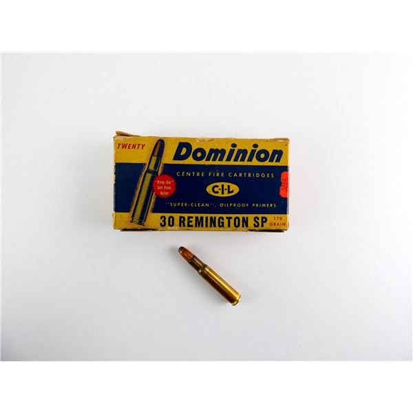 COLLECTIBLE DOMINION .30 REMINGTON AMMO LOT