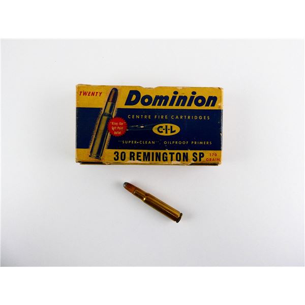 COLLECTIBLE DOMINION .30 REMINGTON AMMO LOT
