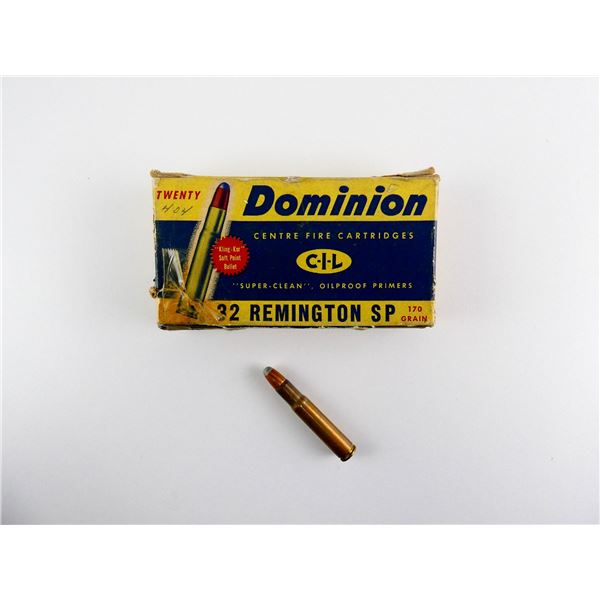 COLLECTIBLE DOMINION .32 REMINGTON AMMO LOT