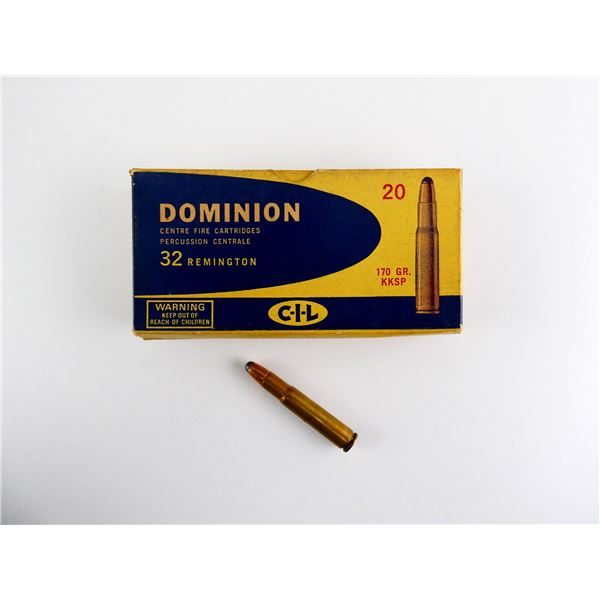 COLLECTIBLE DOMINION .32 REMINGTON AMMO LOT