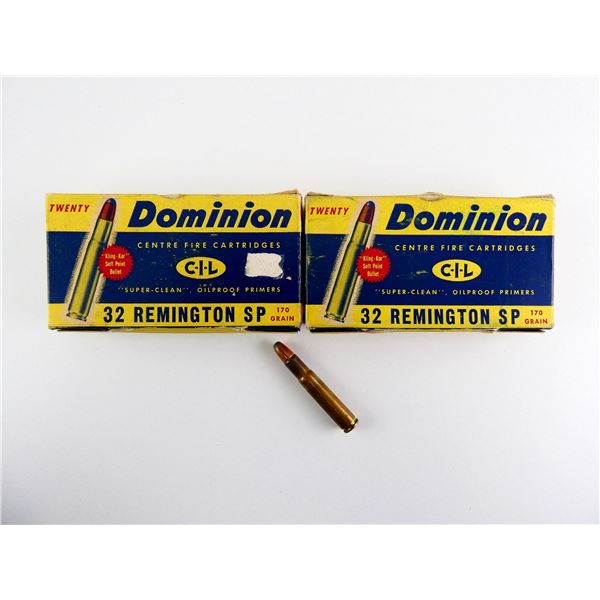 COLLECTIBLE DOMINION .32 REMINGTON AMMO LOT