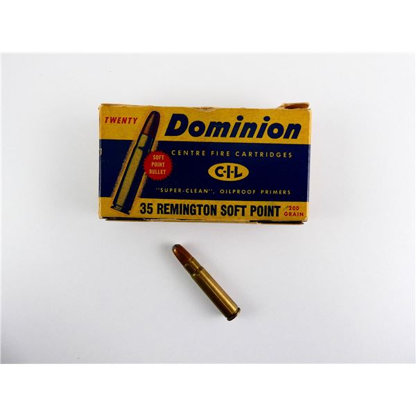 COLLECTIBLE DOMINION .35 REMINGTON AMMO LOT