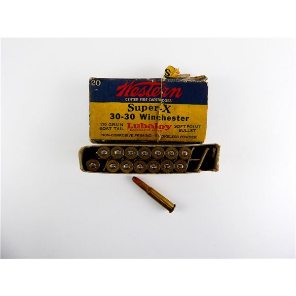 COLLECTIBLE WESTERN SUPER-X .30-30 WIN AMMO LOT
