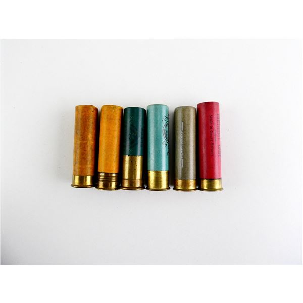 COLLECTIBLE ASSORTED 24 GAUGE 2 1/2" PAPER SHOT SHELL AMMO AND PRIMED SHOT SHELL HULL  LOT