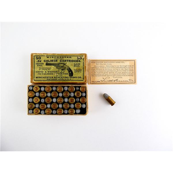 COLLECTIBLE WINCHESTER .32 SMITH & WESSON REVOLVER CF AMMO LOT