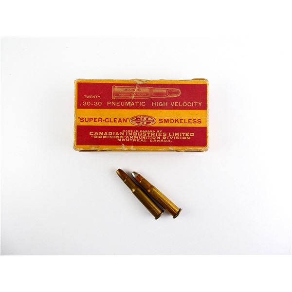 COLLECTIBLE ASSORTED DOMINION .30-30 WIN AMMO LOT