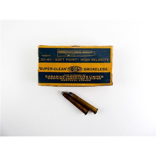 COLLECTIBLE ASSORTED DOMINION .32-40 WIN AMMO LOT