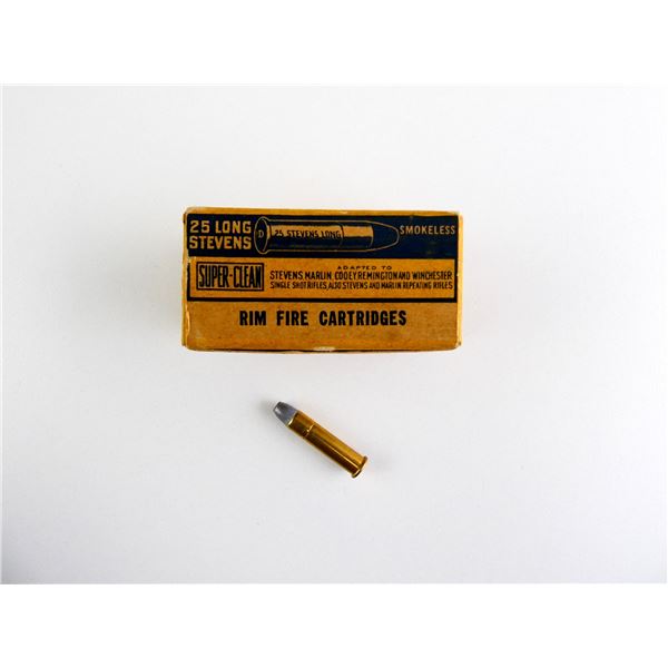COLLECTIBLE DOMINION .25 STEVENS LONG RF AMMO LOT