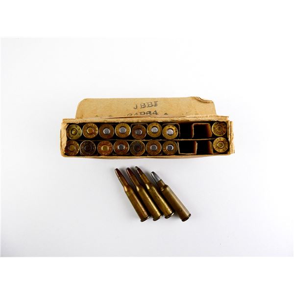 COLLECTIBLE ASSORTED .22 SAV AND .22 HP AMMO AND NON-PRIMED BRASS CASES LOT