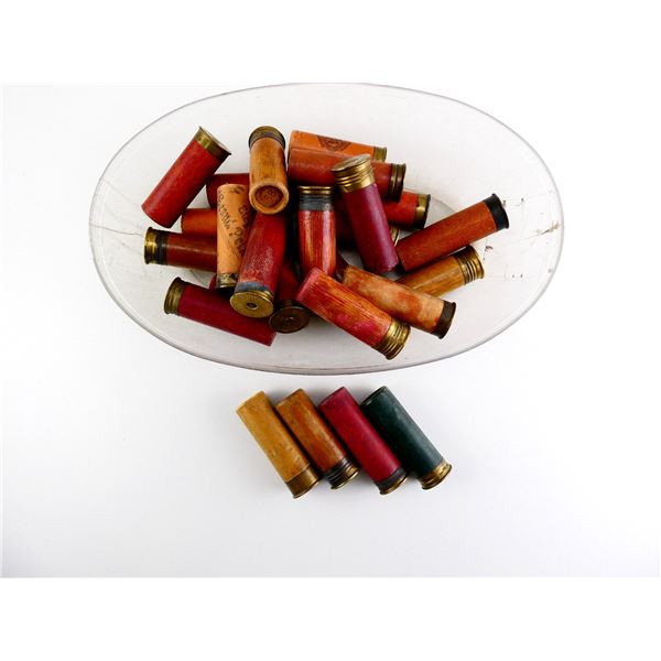 COLLECTIBLE ASSORTED 10 GAUGE PAPER SHOT SHELL AMMO LOT