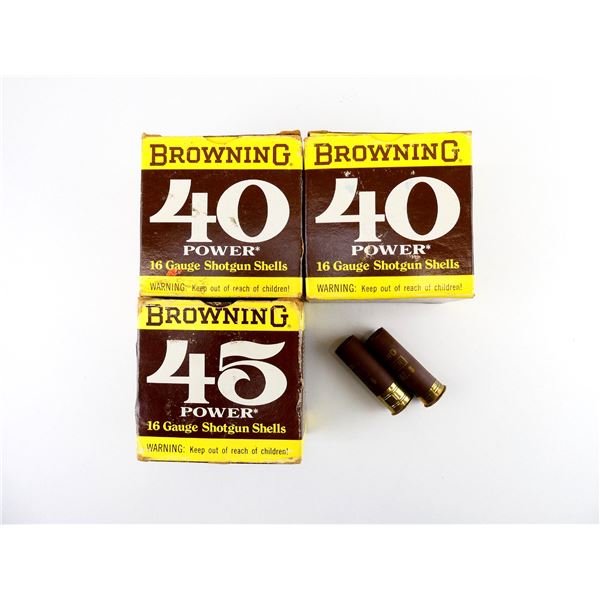 COLLECTIBLE ASSORTED BROWNING 16 GAUGE 2 3/4" SHOT SHELL AMMO LOT