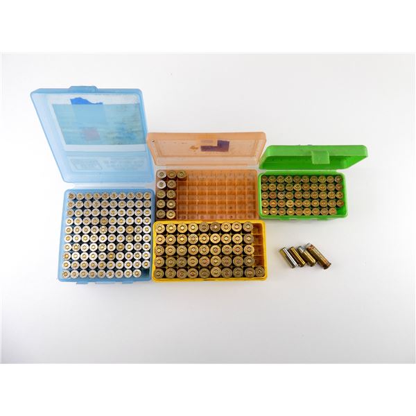 RELOADED ASSORTED AMMO AND NON-PRIMED BRASS CASE LOT