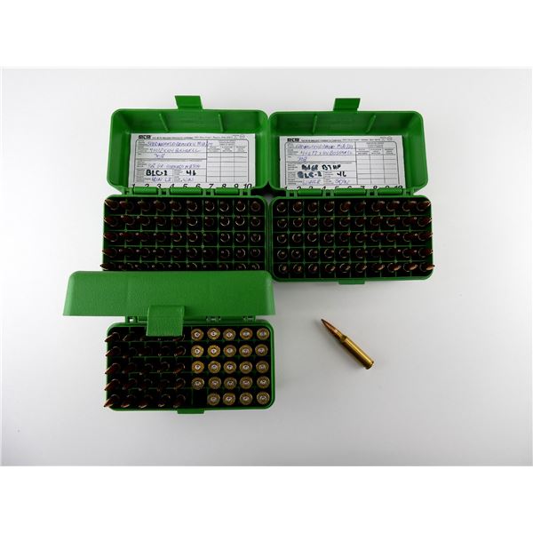 RELOADED ASSORTED .308 WIN AMMO AND NON-PRIMED BRASS CASES LOT