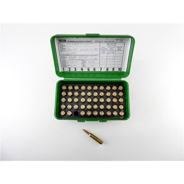 RELOADED ASSORTED 6.5-284 CALIBER AMMO AND NON-PRIMED BRAS CASES LOT