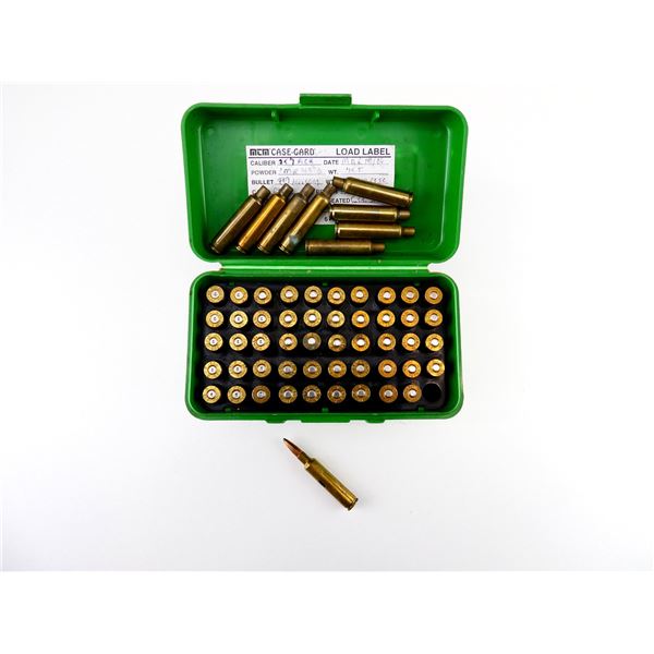 RELOADED ASSORTED .257 ROBERTS AMMO AND NON-PRIMED BRASS CASES LOT