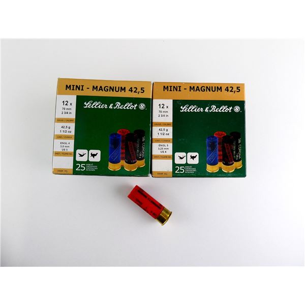 SELLIER & BELLOT 12 GAUGE 2 3/4" MINI MAGNUM SHOT SHELL AMMO LOT