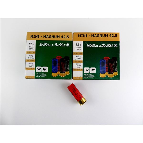 SELLIER & BELLOT 12 GAUGE 2 3/4" MINI MAGNUM SHOT SHELL AMMO LOT