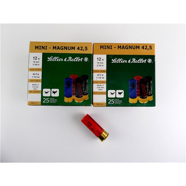 SELLIER & BELLOT 12 GAUGE 2 3/4" MINI MAGNUM SHOT SHELL AMMO LOT