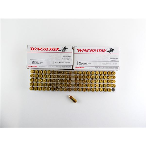 WINCHESTER 9MM LUGER AMMO LOT