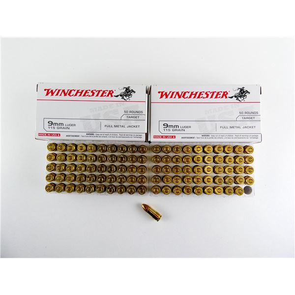 WINCHESTER 9MM LUGER AMMO LOT