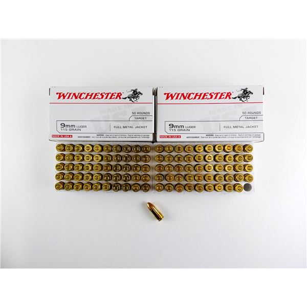 WINCHESTER 9MM LUGER AMMO LOT
