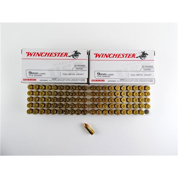 WINCHESTER 9MM LUGER AMMO LOT