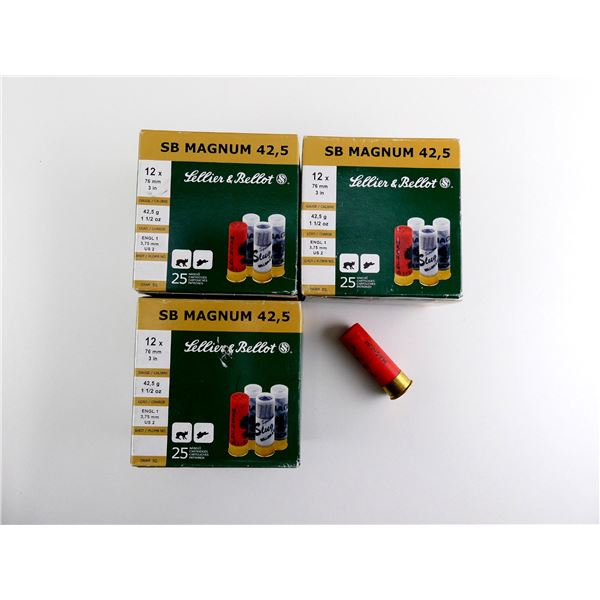 SELLIER & BELLOT 12 GAUGE 3" MAGNUM SHOT SHELL AMMO LOT
