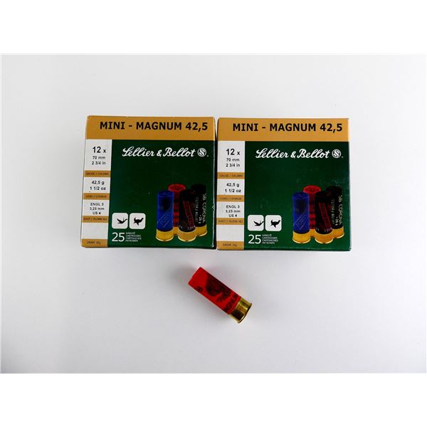 SELLIER & BELLOT 12 GAUGE 2 3/4" MINI MAGNUM SHOT SHELL AMMO LOT
