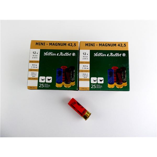 SELLIER & BELLOT 12 GAUGE 2 3/4" MINI MAGNUM SHOT SHELL AMMO LOT