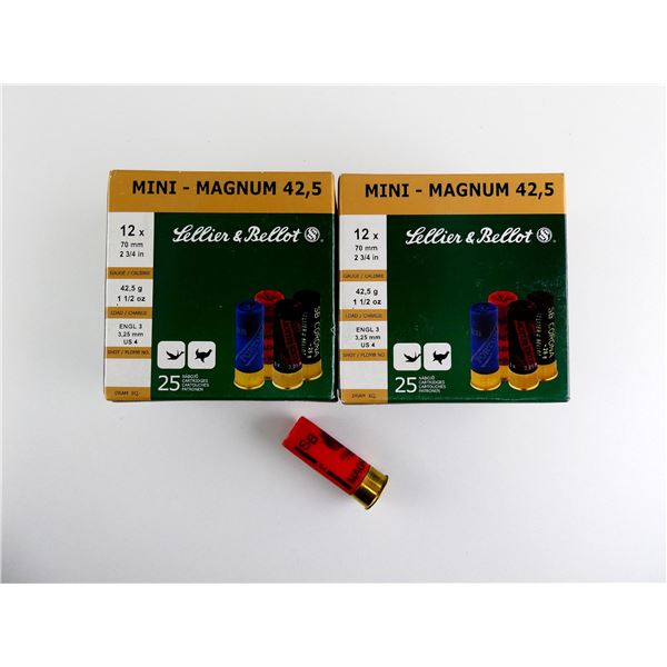 SELLIER & BELLOT 12 GAUGE 2 3/4" MINI MAGNUM SHOT SHELL AMMO LOT