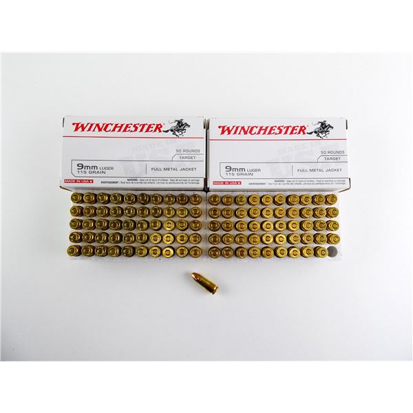 WINCHESTER 9MM LUGER AMMO LOT