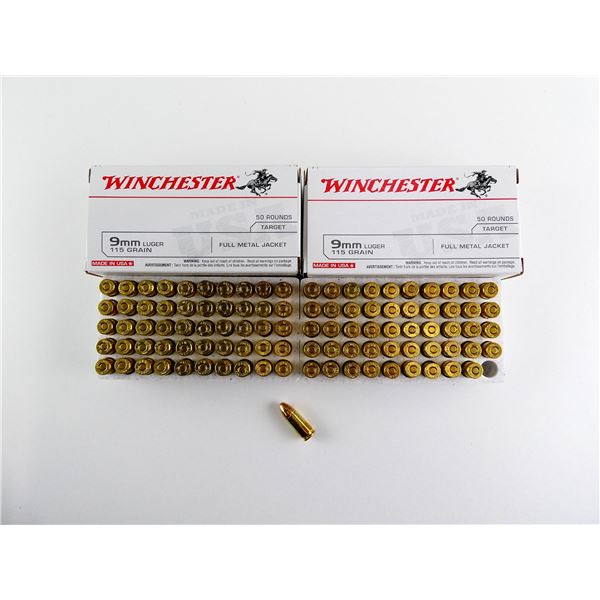 WINCHESTER 9MM LUGER AMMO LOT