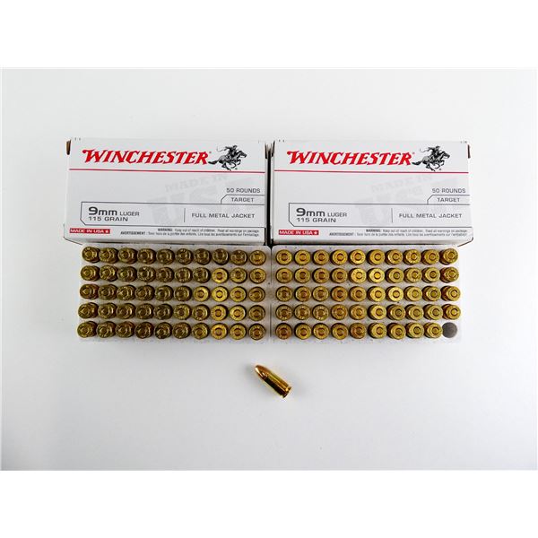 WINCHESTER 9MM LUGER AMMO LOT
