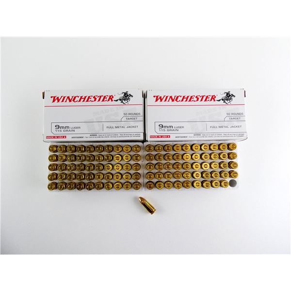 WINCHESTER 9MM LUGER AMMO LOT