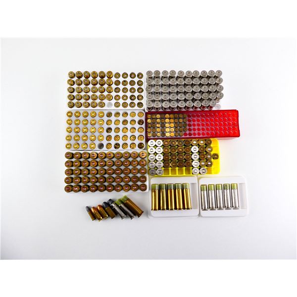 ASSORTED AMMO AND NON-PRIMED BRASS CASES LOT